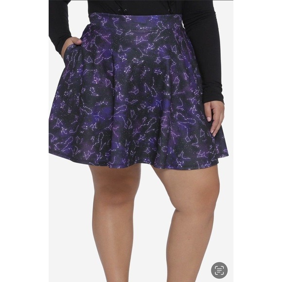 Hot Topic Skirts Hot Topic Plus Size X Galaxy Skirt Purple With